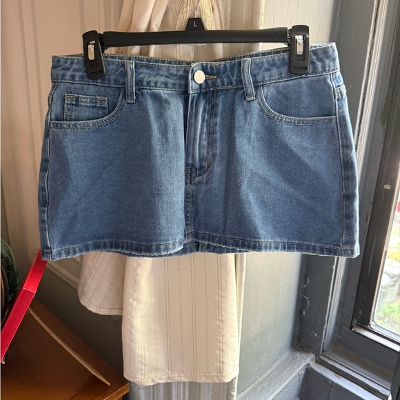 Blue Denim Mini Skirt - Picture 1 of 3